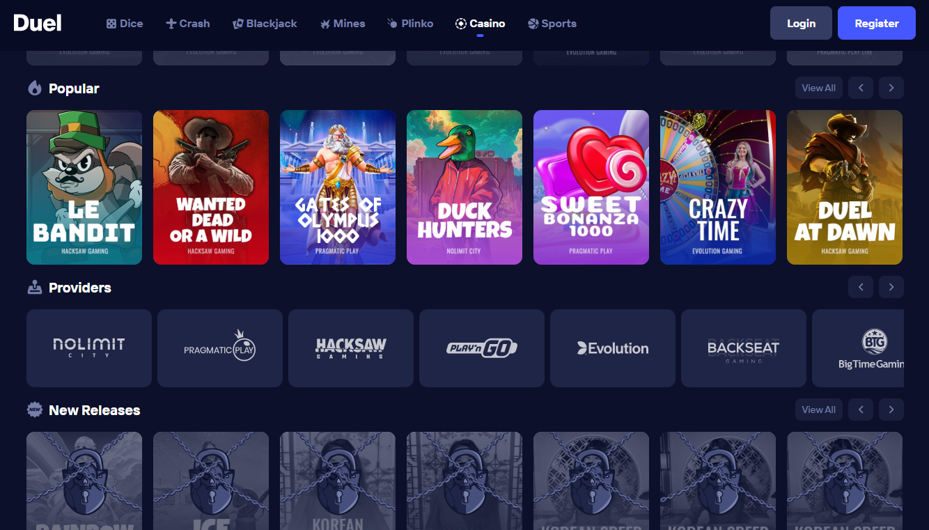 Duel Casino Originals – gry własne